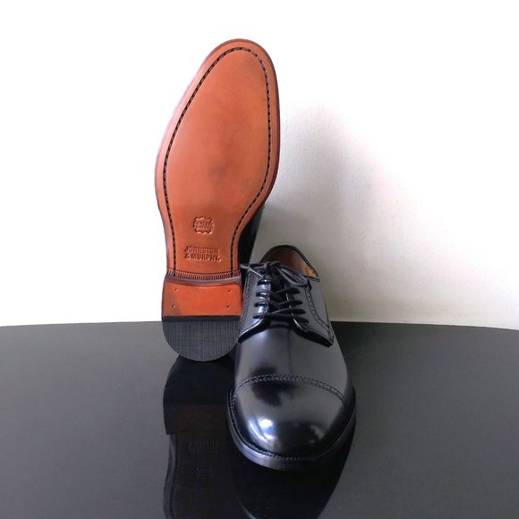 Johnston & Murphy Men\'s Bradford Cap Toe in Beautiful Black Brush-Off Leather main image 6